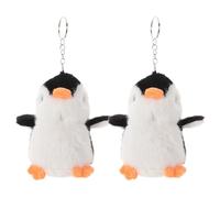 Supvox 2er-Pack Pinguin-Schlüsselanhänger: Plüschpinguin-Schlüsselanhänger, niedlicher Tieranhänger für Handtasche, Autoschlüssel, Schwarz