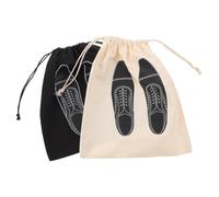 Supvox 2stücke Cotton Shoe Storage Bag with Cord Drawstring Lightweight Reusable Shoe Pouch for Travel Gym Home Use Suitable for Sneakers High Heels and Various Types