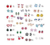 Supvox 30 Paar Cartoon Ohrringe aus Edelstahl Bunte Ebene Motiv Ohrstecker Kreativer Ohrschmuck für Damen und Mädchen Hautfreundlich und Leicht zu Tragen