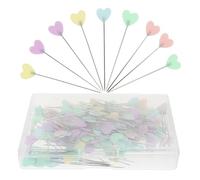 Supvox 400 Stück Quilt Stecknadeln mit Herzkopf Farbige Flache Nähnadeln aus Robustem Stahl Nähzubehör für Patchwork Selbstgemacht und Bastelprojekte