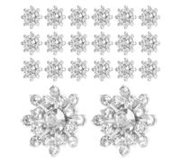 SUPVOX 50 Stück Strass Schneeflockenknöpfe 15mm Aufnähbare Silberne Dekoknöpfe mit Glitzerndem Schneeflockenmuster für Kleidung Schmuck und Weihnachtsdekoration