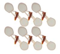 Supvox 6 Stück Weiße Knebelknöpfe aus Kunstharz und Horn mit Lederkordel zum Aufnähen Verstellbare Jacken und Mantelknöpfe für Herbst Winter Bekleidungsaccessoires