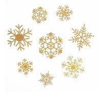 SUPVOX 8 Stück Schneeflocken Stoffaufnäher in Gold Gestickte Selbstgemacht Patches für Kleidung Taschen und Röcke Weicher Stoff Robuste Weihnachtsapplikationen Zufälliger Zufälliger Stil