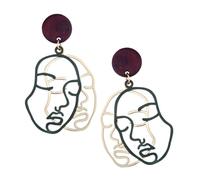 Supvox Abstrakte Gesicht Ohrringe Damen Ohrstecker aus Antiallergischer Legierung Modischer Ohrschmuck mit Kreativem Design Geschenk für Frauen