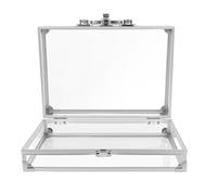 Supvox Aluminium Kosmetikkoffer Abschließbarer Schmuckkoffer aus Metall mit Transparentem Deckel Tragbare Aufbewahrung für Reisen und Schmuckorganizer