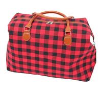 SUPVOX Canvas Reisetasche Karierter Reisebeutel 22 Zoll Großzügige Strapazierfähige Wochenendtasche mit Geräumigem Innenfach Multifunktional für Sport und Outdoor