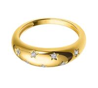 Supvox Damensternring mit Zirkon Vergoldet Glatte Oberfläche 1 Stück Kreativer Fingerring Schmuck für Geburtstage und Partys