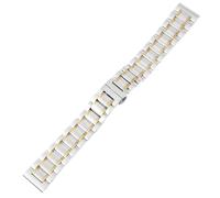 Supvox Edelstahl Uhrenarmband 20mm mit Fünf Gliedern Modernes und Bequemes Ersatzarmband für Business und Täglichen Gebrauch