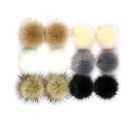 SUPVOX Fellbommel Faux Fuchspelz Flauschigen Pompom Ball für Auto Schlüsselanhänger Tasche Deko 10cm 12 Stück (Mischfarbe)