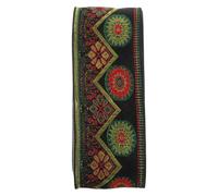 Supvox Jacquard Webband 5cm mit Floralem Stickereibesatz Dekorative Borte für Kleidung Selbstgemacht Bastelarbeiten Babykleidung Hochzeitsdekoration