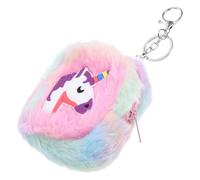 Supvox Kleiner Einhorn Münzbeutel aus Plüsch mit Reißverschluss Kompaktes Damen Portemonnaie für Kleingeld und Schlüssel Leichte Cartoon Geldbörse für Reisen und Alltag