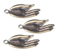 Supvox Messing Schlüsselanhänger 3 Stück Buddha Hand Motiv Kreativer Langlebiger Selbstgemacht Anhänger Vintage Schmuck für Taschen und Schlüsselbund
