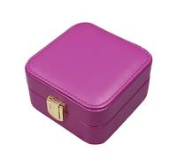 Supvox Reise Schmuckkästchen aus Kunstleder Tragbarer Schmuckschrank mit Doppelter Aufbewahrung Kompakte Schmuckbox für Damen Zufällige Farbe Zufällige Farbe