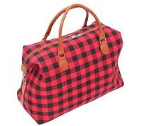 SUPVOX Reisetasche Damen Karierte Canvas Handtasche 22 Zoll Großes Fassungsvermögen Leichte Tragbare Tasche für Reisen Strand und Outdoor