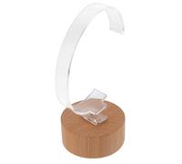 Supvox Uhrenhalter aus Acryl und Holz mit Rundem Buchenholzsockel Armband Display Organizer für Verkaufsflächen und Zuhause Leichter Uhrenständer für Smartwatch und Armbanduhren