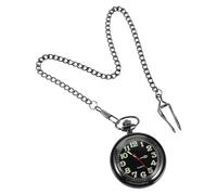 Supvox Unisex Vintage Taschenuhr mit Kette und Römischen Ziffern Quarzwerk mit Offenem Deckel für Steampunk Events und Täglichen Gebrauch