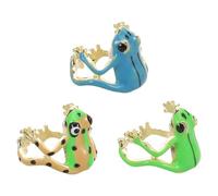 Supvox Verstellbare Froschringe aus Zinklegierung 3 Stück Offene Ringe mit Froschform Stilvoll und Einfach Passend für Besondere Anlässe und Partys