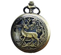 Supvox Vintage Taschenuhr Herren Damen Kleine Retro Taschenuhr aus Metalllegierung mit Schützendem Gehäuse Präzises Quarzwerk Dekorative Uhr für Party und Alltag