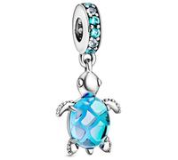 SURALIN 1 Stück Charms Anhänger Anhänger aus Schildkrötenperlen Charm Perlen für Europäische Armbänder Halskette Schmuck Geschenke Armbänder für Damen und Mädchen-Himmelblau