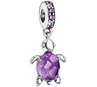 SURALIN 1 Stück Charms Anhänger Anhänger aus Schildkrötenperlen Charm Perlen für Europäische Armbänder Halskette, Schmuck Geschenke Armbänder für Damen und Mädchen-Lila