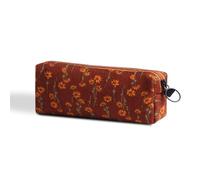 SURBEAV Federmäppchen, Federmäppchen, Büro, Uni, Schule, Aufbewahrungstasche, Organizer, Make-up-Tasche, Kosmetiktasche, ästhetische Blume, niedliches Federmäppchen für Mädchen, Jungen, Kinder (rote