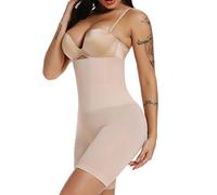 SURE YOU LIKE Damen Figurenformend Miederpants Miederhose Shapewear Bauch-Weg-Effekt Formt Sofort Body Shaper mit Bein Hohe Taille Unterwäsche Atmungsaktive Nahtlose Beige XL-XXL EU42-46