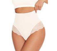 SURE YOU LIKE Shapewear Damen Bauchweg Unterhose Spitzes Tanga Untere Bauchkontrolle Miederhose Shaping Unterwäsche String, Weiß, L