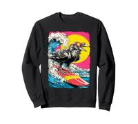 Surfen Krähe Reiten Ocean Wave Surfer Tier Sonnenuntergang Rabe Sweatshirt