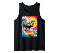 Surfen Krähe Reiten Ocean Wave Surfer Tier Sonnenuntergang Rabe Tank Top