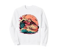 Surfen, Pink Flamingo, Kreuzfahrt am tropischen Strand Sweatshirt