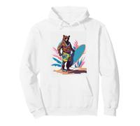 Surfender Bär Mit Tropischen Vibes Pullover Hoodie