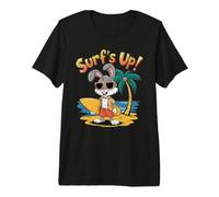 Surfs Up Bunny Rabbit Surfer Surfbrett Sommer Retro Surfen Premium T-Shirt