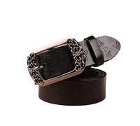 Surrycee Geschnitzte Schmetterlings-Designs, echte Ledergürtel, Western Cowboy Kleidung für Männer und Frauen, Country-Themen-Wild-West-Geschenke, 33 mm breit,Schwarz,110cm/waist:36"~38"