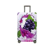Surwin 3D Bemalte Trauben Reise Kofferschutzhülle Reisetasche Kofferbezug Elastisch Kofferhülle Gepäck Cover Waschbare Reisekoffer Hülle Schutz Bezug Schutzhülle (Grün,L (26-28 Zoll))