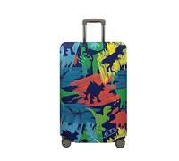 Surwin 3D Dinosaurier Muster Reise Kofferschutzhülle Reisetasche Kofferbezug Elastisch Kofferhülle Gepäck Cover Waschbare Reisekoffer Hülle Schutz Bezug Schutzhülle (Stil 8,L (26-28 Zoll))