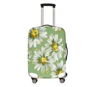 Surwin 3D Gänseblümchen Stil Reise Kofferschutzhülle Reisetasche Kofferbezug Elastisch Kofferhülle Gepäck Cover Waschbare Reisekoffer Hülle Schutz Bezug Schutzhülle (Grün,L (26-28 Zoll))