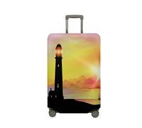 Surwin 3D Leuchtturm Reise Kofferschutzhülle Reisetasche Kofferbezug Elastisch Kofferhülle Gepäck Cover Waschbare Reisekoffer Hülle Schutz Bezug Schutzhülle (Muster 7,L (26-28 Zoll))