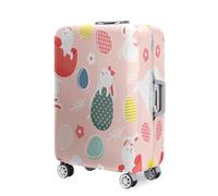 Surwin 3D Osterei Reise Kofferschutzhülle Reisetasche Kofferbezug Elastisch Kofferhülle Gepäck Cover Waschbare Reisekoffer Hülle Schutz Bezug Schutzhülle (Rosa,S (18-20 Zoll))