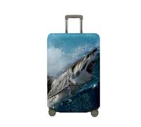 Surwin 3D Ozeanhai Reise Kofferschutzhülle Reisetasche Kofferbezug Elastisch Kofferhülle Gepäck Cover Waschbare Reisekoffer Hülle Schutz Bezug Schutzhülle (Muster A,L (26-28 Zoll))