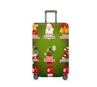 Surwin 3D Reise Kofferschutzhülle Reisetasche Kofferbezug Frohe Weihnachten Elastisch Kofferhülle Gepäck Cover Waschbare Reisekoffer Hülle Schutz Bezug Schutzhülle (Muster 2,S (18-20 Zoll))