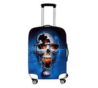 Surwin 3D Reise Kofferschutzhülle Waschbare Reisetasche Kofferbezug Elastisch Kofferhülle Gepäck Cover Reisekoffer Hülle Schutz Bezug Schutzhülle (Blauer Geist,L (26-28 Zoll))