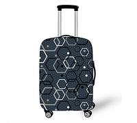 Surwin 3D Reise Kofferschutzhülle Waschbare Reisetasche Kofferbezug Elastisch Kofferhülle Gepäck Cover Reisekoffer Hülle Schutz Bezug Schutzhülle (Hexagon,L (26-28 Zoll))