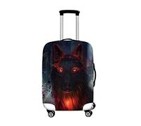 Surwin 3D Reise Kofferschutzhülle Waschbare Reisetasche Kofferbezug Elastisch Kofferhülle Gepäck Cover Reisekoffer Hülle Schutz Bezug Schutzhülle (Schwarz Rot,XL (30-32 Zoll))