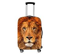 Surwin 3D Reise Kofferschutzhülle Waschbare Reisetasche Kofferbezug Elastisch Kofferhülle Gepäck Cover Reisekoffer Hülle Schutz Bezug Schutzhülle (Gelber Löwe,M (22-24 Zoll))
