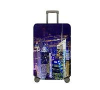 Surwin 3D-Stadtdruck Reise Kofferschutzhülle Waschbare Reisetasche Kofferbezug Elastisch Kofferhülle Gepäck Cover Reisekoffer Hülle Schutz Bezug Schutzhülle (L (26-28 Zoll),wohlhabend)