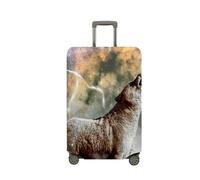 Surwin 3D Wolf Muster Reise Kofferschutzhülle Reisetasche Kofferbezug Elastisch Kofferhülle Gepäck Cover Waschbare Reisekoffer Hülle Schutz Bezug Schutzhülle (Blitzwolf,XL (30-32 Zoll))
