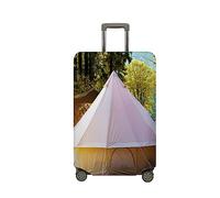Surwin 3D Zeltmuster Reise Kofferschutzhülle Reisetasche Kofferbezug Elastisch Kofferhülle Gepäck Cover Waschbare Reisekoffer Hülle Schutz Bezug Schutzhülle (Landschaft,S (18-20 Zoll))