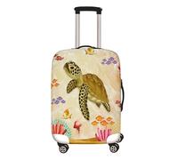Surwin Farbenfrohe Schildkröte Reise Kofferschutzhülle Reisetasche Kofferbezug Elastisch Kofferhülle Gepäck Cover Waschbare Reisekoffer Hülle Schutz Bezug Schutzhülle (Gelb,L (26-28 Zoll))