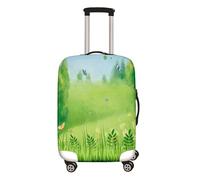Surwin Grüner Grasabdruck Reise Kofferschutzhülle Reisetasche Kofferbezug Elastisch Kofferhülle Gepäck Cover Waschbare Reisekoffer Hülle Schutz Bezug Schutzhülle (Gras,L (26-28 Zoll))