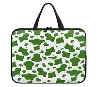 Surwin Laptop Hülle Tasche,Kuh Muster Laptop Hüllen Wasserdicht Stoßfest Laptoptasche mit Griff und Reißverschluss Laptophülle Rundumschutz Notebook Sleeve Notebooktasche (Grün,12 Zoll)